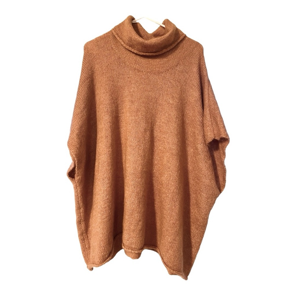 Universal Thread Plus Women's Poncho Sweater OSFM Pink Salmon